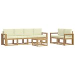 vidaXL Ensemble de canapés d'extérieur 7 pc Blanc et crème