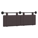 vidaXL Tête de lit suspendue Marron foncé Tissu