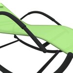 vidaXL Chaises longues à bascule 2 Pièces Vert Acier et textilène