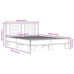 vidaXL Cadre de lit chêne sonoma 135x190 cm bois d'ingénierie et métal