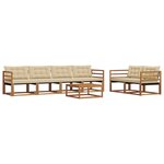 vidaXL Ensemble de canapés d'extérieur 7 pc Naturel et Beige