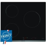 Table de cuisson induction BRANDT - 3 zones - 4600W - Revêtement verre - Noir - L58 x P51 cm - BPI6310B