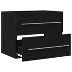vidaXL Meuble de salle de bain avec lavabo chêne noir 60x38 5x48 cm