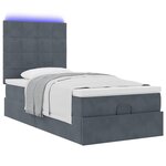 vidaXL Cadre de lit ottoman et matelas gris foncé 90x200 cm velours