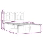 vidaXL Cadre de lit métal sans matelas et tête de lit blanc 120x190 cm