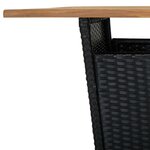 vidaXL Ensemble de bar de jardin 3 Pièces avec coussins noir poly rotin
