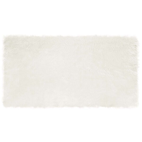 vidaXL Tapis en fausse Tafalla Blanc 80 x 150 cm Polyester