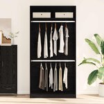vidaXL Armoire Chêne noir 100 x 50 x 200 cm Bois d'ingénierie