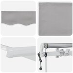vidaXL Auvent Rétractable 500 × 350 cm Gris clair