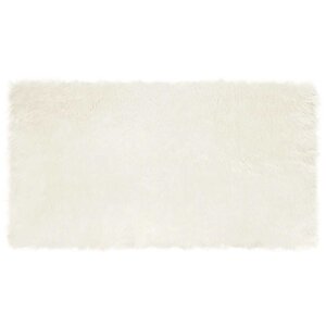vidaXL Tapis en Peau de Mouton Synthétique Blanc 60 x 110 cm Polyester