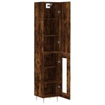 vidaXL Buffet haut Chêne fumé 34 5x34x180 cm Bois d'ingénierie