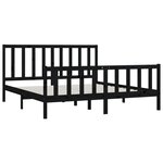vidaXL Cadre de lit sans matelas noir 200x200 cm bois massif
