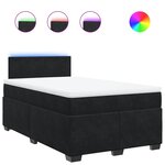 vidaXL Sommier à lattes de lit avec matelas Noir 120x200 cm Velours