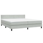 vidaXL Sommier à lattes de lit et matelas et LED gris clair 180x220cm velours