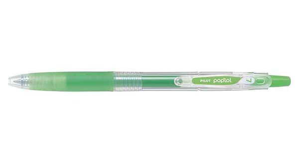 Roller Rétractable encre gel POP'LOL Pointe 0 7 Trait 0 4 mm Vert Clair PILOT