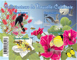 Bloc 4 timbres - Nouvelle Calédonie - Pollinisateurs de Nouvelle-Calédonie