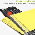 ACROPAQ Massicot A4 Coupe papier 10 pages- Coupe précise- Base Antidérapante- Coupe papier cadeau blister noir A4- ATR16