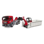 Bruder 03767 - Camion MAN TGS avec benne amovible et chargeur Schäffer