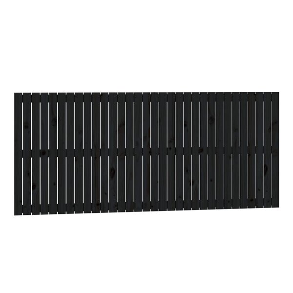 vidaXL Tête de lit murale Noir 204x3x90 cm Bois massif de pin