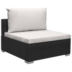 vidaXL Salon de jardin 12 Pièces avec coussins résine tressée noir