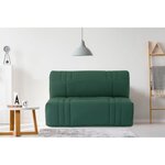 Banquette BZ - Tissu 100  Coton vert foret - Couchage 140 x 190 cm - Confort moelleux