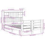 vidaXL Lit bibliothèque sans matelas cire marron 135x190 cm pin massif