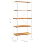 vidaXL Étagère à 5 niveaux blanc et chêne 80x40x163 cm