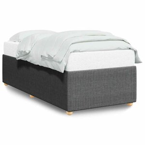 vidaXL Cadre de lit sans matelas gris foncé simple tissu