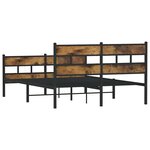 vidaXL Cadre de lit en métal sans matelas chêne fumé 140x190 cm