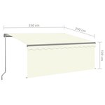 vidaXL Auvent rétractable manuel avec store et LED 3 5x2 5 m Crème