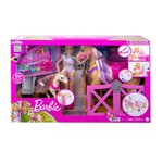 Barbie - coffret toilettage chevaux avec poupée barbie  2 chevaux et + de 20 accessoires - accessoire poupée mannequin - des 3 ans