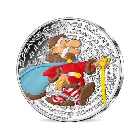 Astérix - élégance - monnaie de 10€ argent colorisée