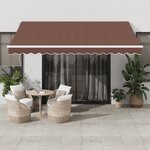 vidaXL Auvent manuel rétractable avec LED marron 400x300 cm