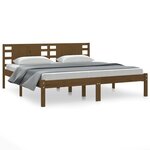 vidaXL Cadre de lit sans matelas marron miel 200x200cm bois pin massif