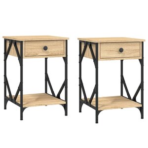vidaXL Tables de chevet 2Pièces chêne sonoma 40x42x60cm bois d'ingénierie