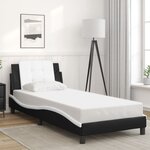 vidaXL Cadre de lit sans matelas noir et blanc 90x190 cm similicuir