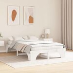 vidaXL Cadre de lit Blanc 120x190 cm en pin massif