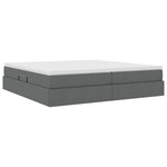 vidaXL Lit avec rangement et matelas Gris foncé 200 x 200 cm Polyester