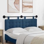 vidaXL Tête de lit suspendue Avec lumière LED Bleu Tissu