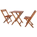 vidaXL Mobilier de bistro pliable 3 Pièces Bois d'acacia solide