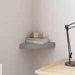 vidaXL Étagère d'angle flottante gris 25x25x3 8 cm MDF