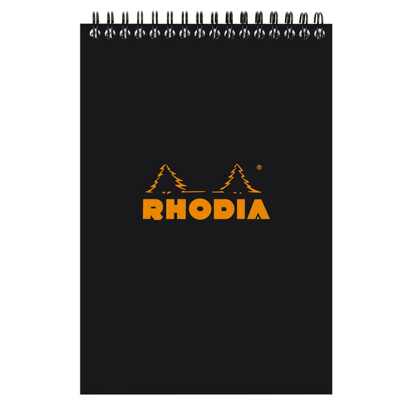 bloc reliure intégrale classic noir 14 8x21cm 5x5 80 feuilles microperforées 80g RHODIA