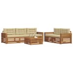 vidaXL Ensemble de canapés d'extérieur 6 Pièces Naturel et Beige