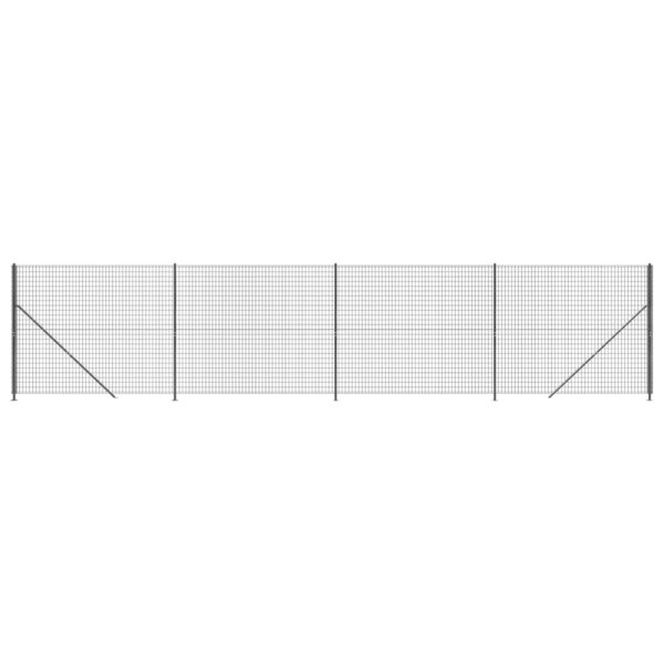 vidaXL Clôture en treillis métallique avec bride anthracite 1 6x10 m