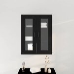 vidaXL Meuble de cabinet mural avec portes en verre chêne noir 69 5x34x90 cm