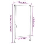 vidaXL Store roulant d'extérieur orange et blanc 120x270cm tissu acier