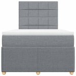 vidaXL Sommier à lattes de lit et matelas gris clair 120x190 cm tissu