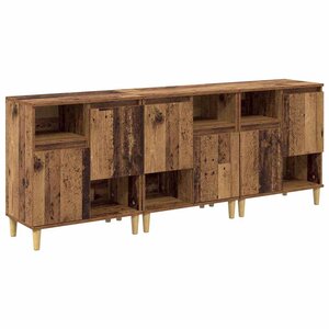 vidaXL Buffets 3 Pièces Bois Ancien 60 x 35 x 70 cm Bois d'ingénierie