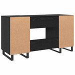 vidaXL Bureau avec porte Chêne noir 140 x 50 x 75 cm Bois d'ingénierie