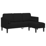 vidaXL Ensemble de Canapés avec coussin 2 Pièces Noir Polyester